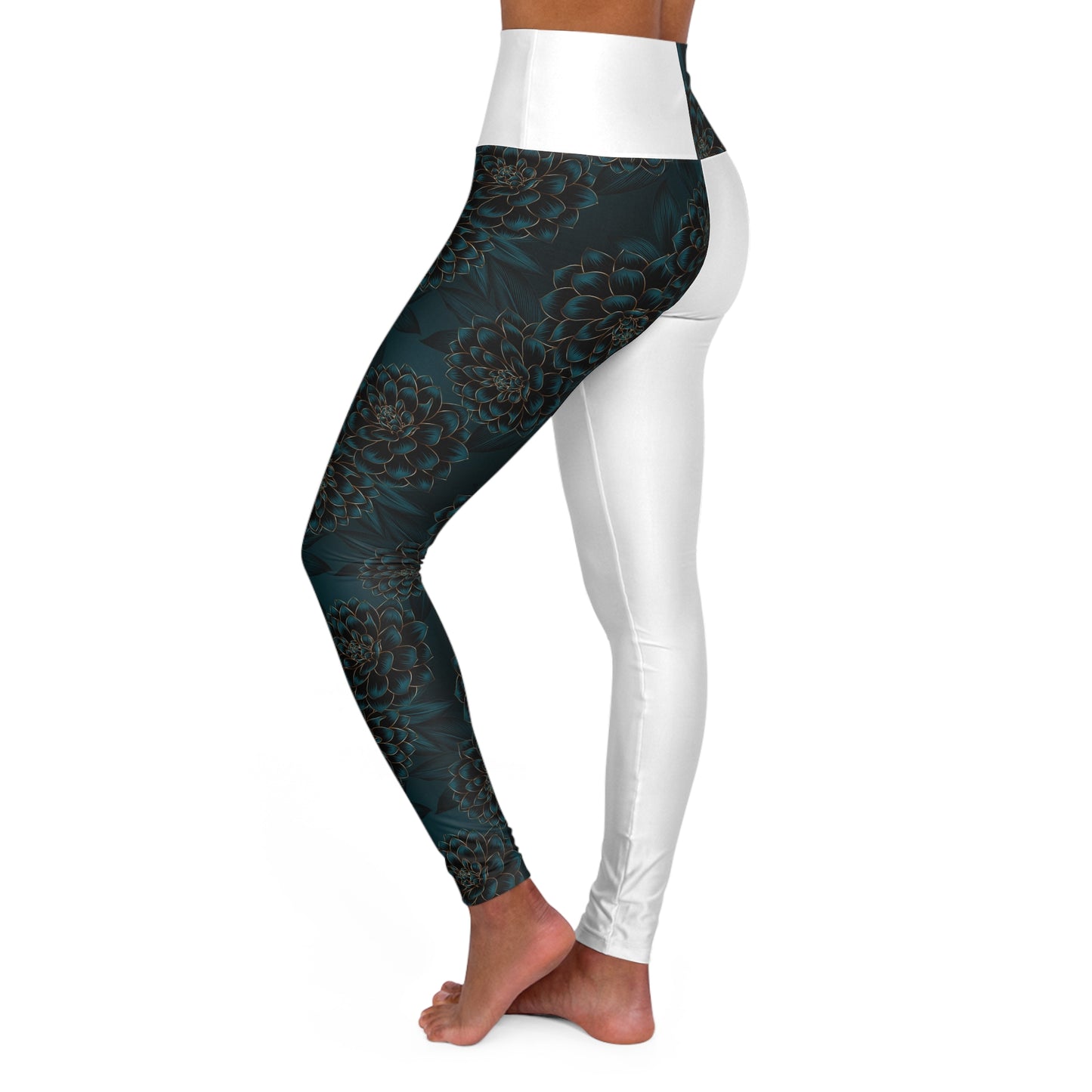 Contrast High Waisted Yoga Leggings (AOP)