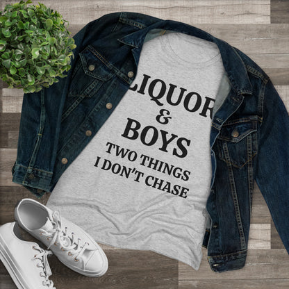 Women's Sarcastic Triblend Tee "Liquor & Boys"