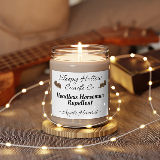 Fall/Halloween "Sleepy Hollow Candle Co." Apple Harvest Scented Soy Candle, 9oz - "Headless Horseman Repellent"