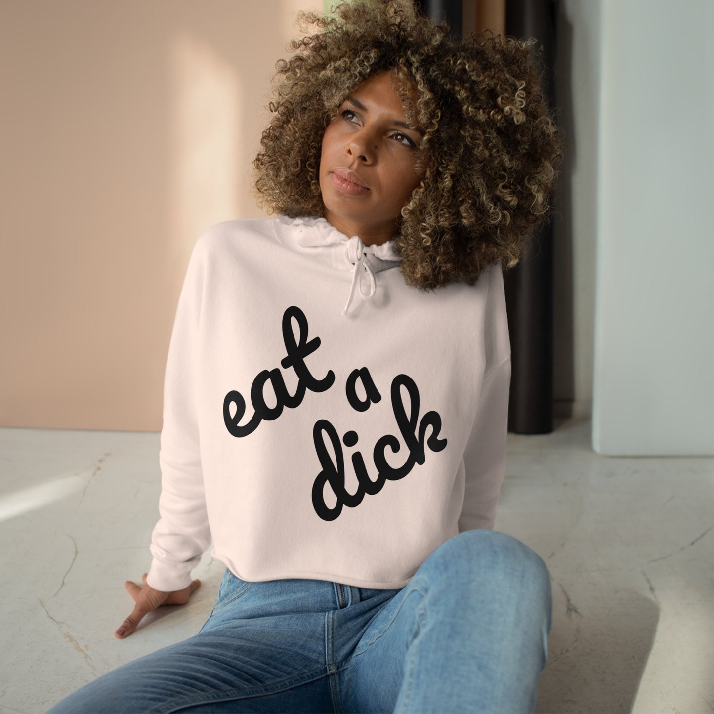 Women's Sarcastic/Funny Printed Crop Hoodie