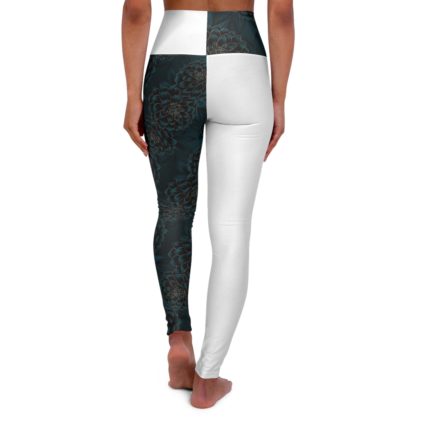 Contrast High Waisted Yoga Leggings (AOP)