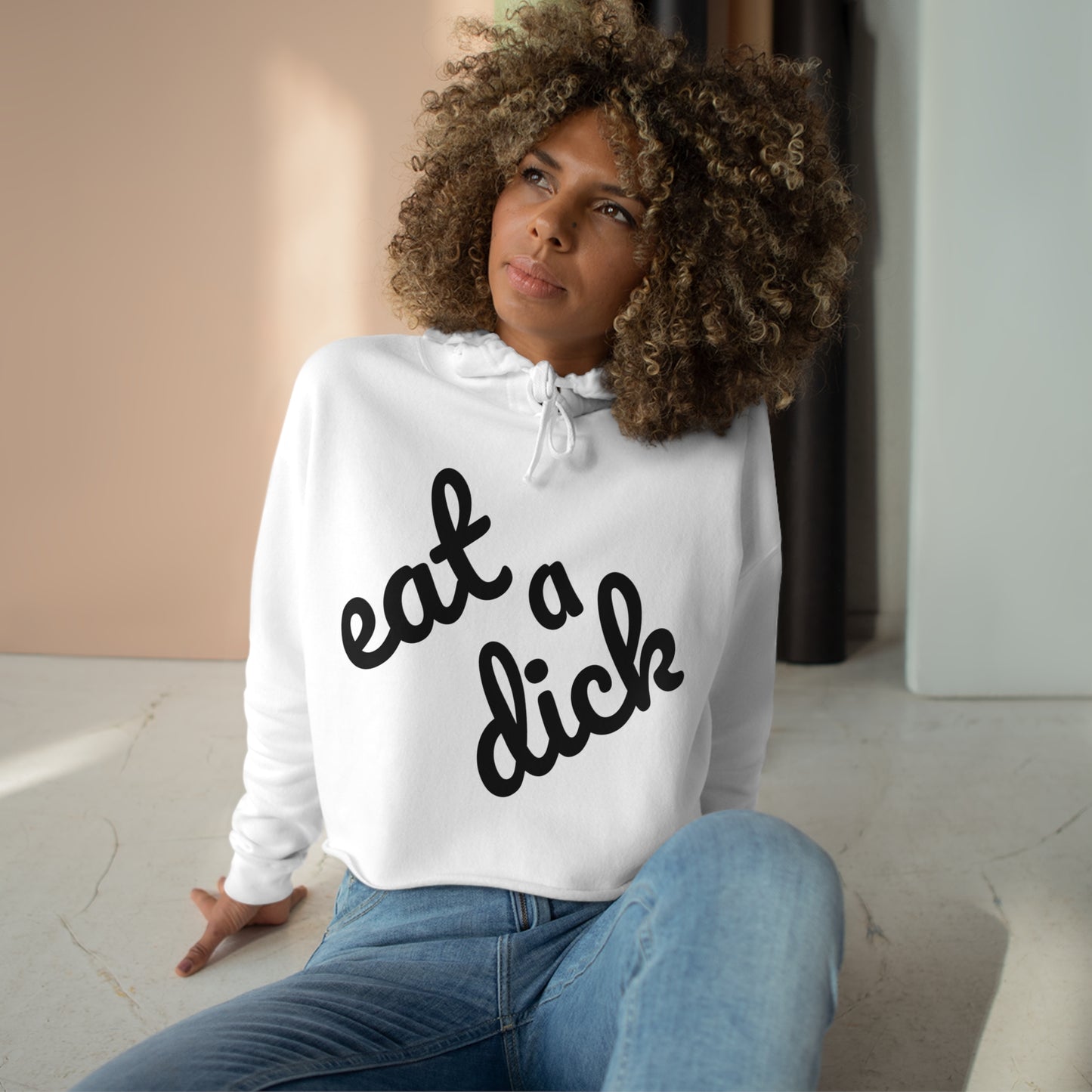 Women's Sarcastic/Funny Printed Crop Hoodie