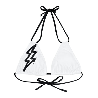 Lightning Strappy Triangle Bikini Top (AOP)