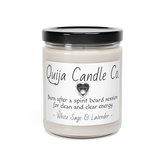 White Sage & Lavender Scented Soy Candle, 9oz "Quija Candle Co."