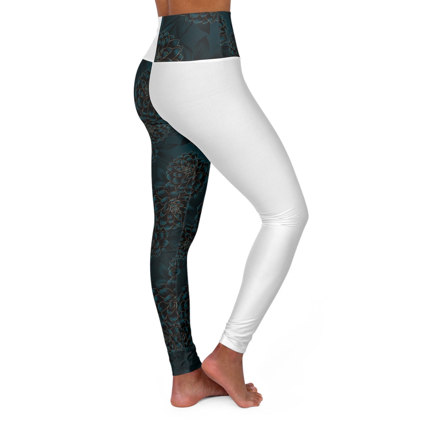 Contrast High Waisted Yoga Leggings (AOP)